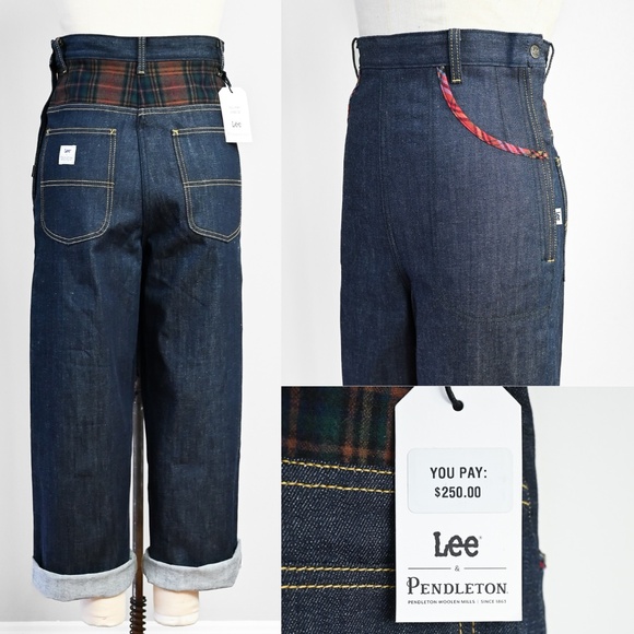 Lee X Pendleton rare re-issue All Purpose Jeans 40s 50s style denim 28 side zips - Picture 1 of 16